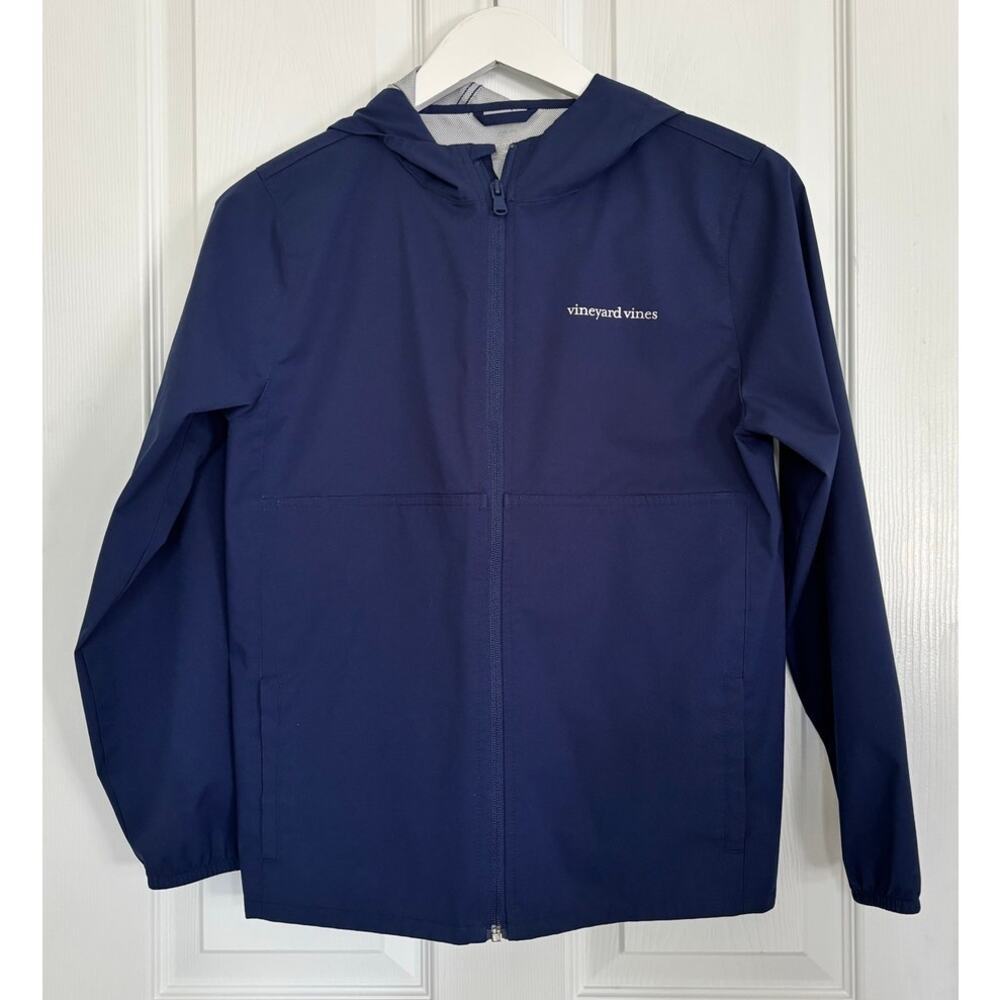 Vineyard Vines Performance Light Weight Rain Jacket Navy Blue Medium Boys